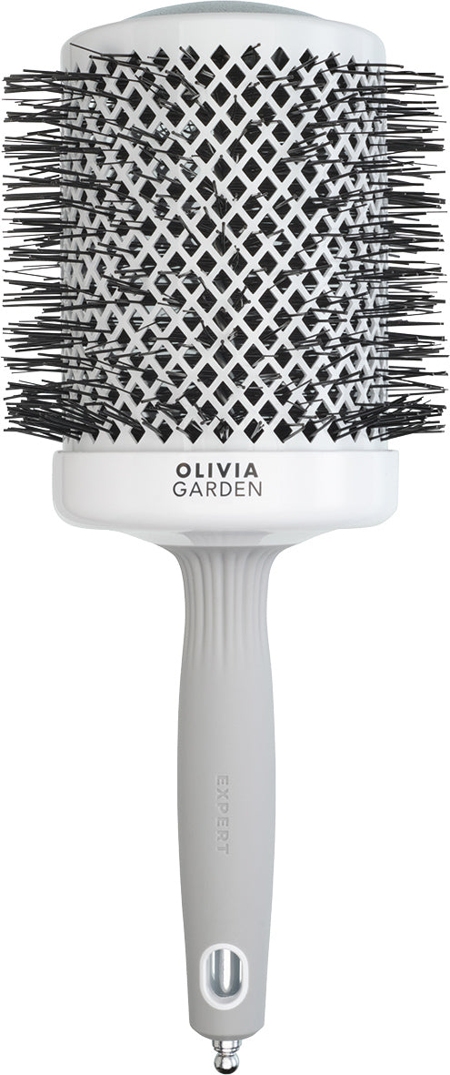 Olivia Garden Expert Blowout Shine 80 mm – Rundbürste Weiß & Grau