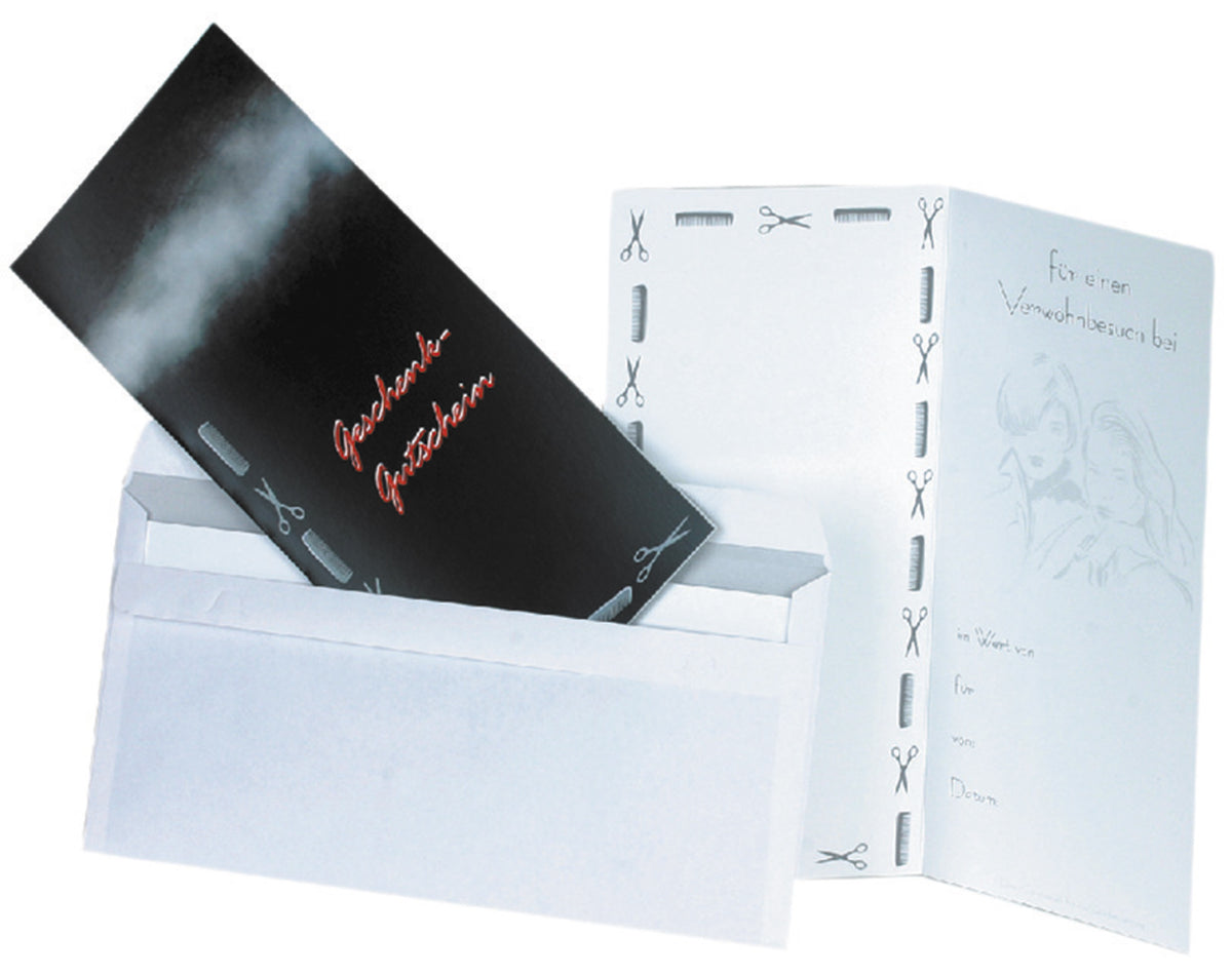 Trend-Design Geschenkgutscheine 36 Stück mit Umschlag schwarz