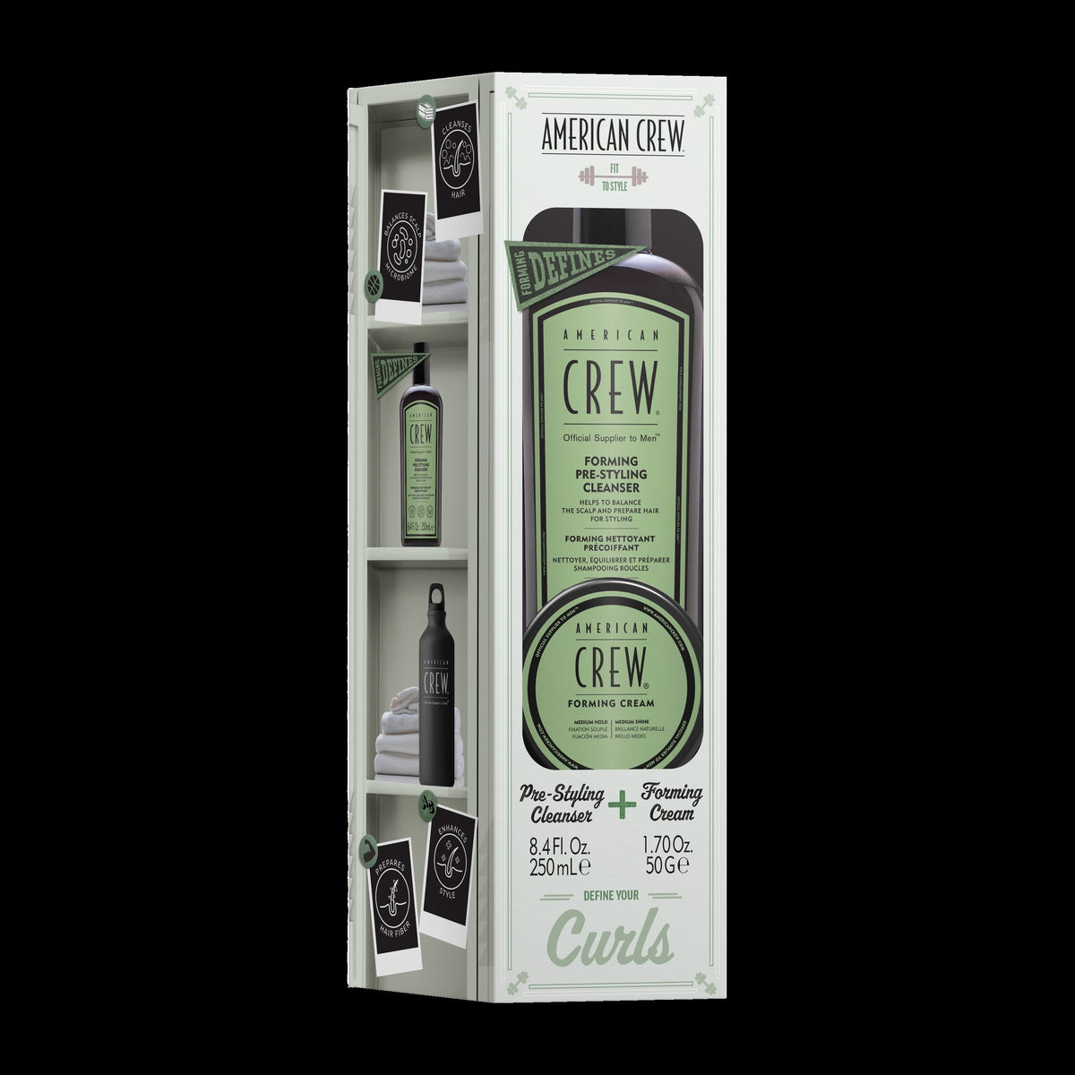 American Crew Men Forming Collection Duo: Pre-Styling Cleanser 250 ml & Forming Cream 50 g