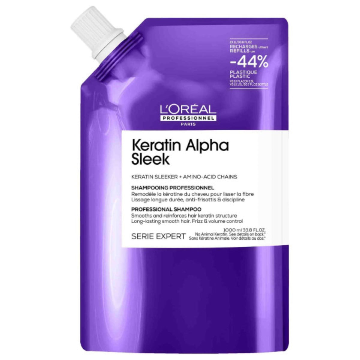 L'Oréal Serie Expert Keratin Alpha Sleek Shampoo Refill 1000 ml