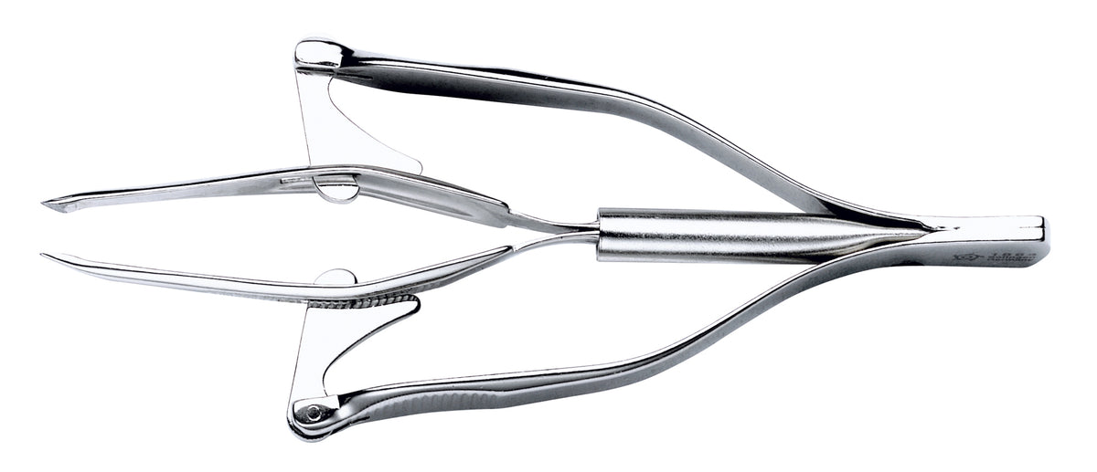 Pfeilring Automatische Pinzette 10 cm, schräg, vernickelt