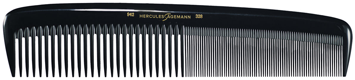 Hercules Sägemann Meisterkamm Styling 942-328 9 Zoll – kräftiger Arbeits- & Langhaarkamm aus Ebonit