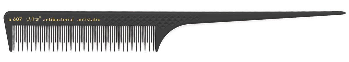 HERCULES A607 schwarz Wolf37 8 1/2" Stielkamm Toupierzahnung