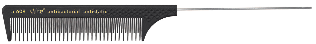HERCULES A609 schwarz Wolf37 8 1/2" Nadelstielkamm Toupierzahnung