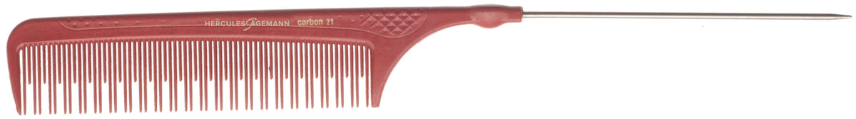 HERCULES C21 rot Toupier-Nadelstielkamm 8,75" Carbon Kamm