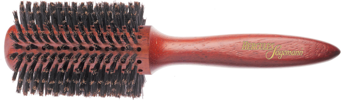 HERCULES Rundbürste 9629 XL 24-reihig mit Wildschweinborsten, mahagonifarbiges Holz