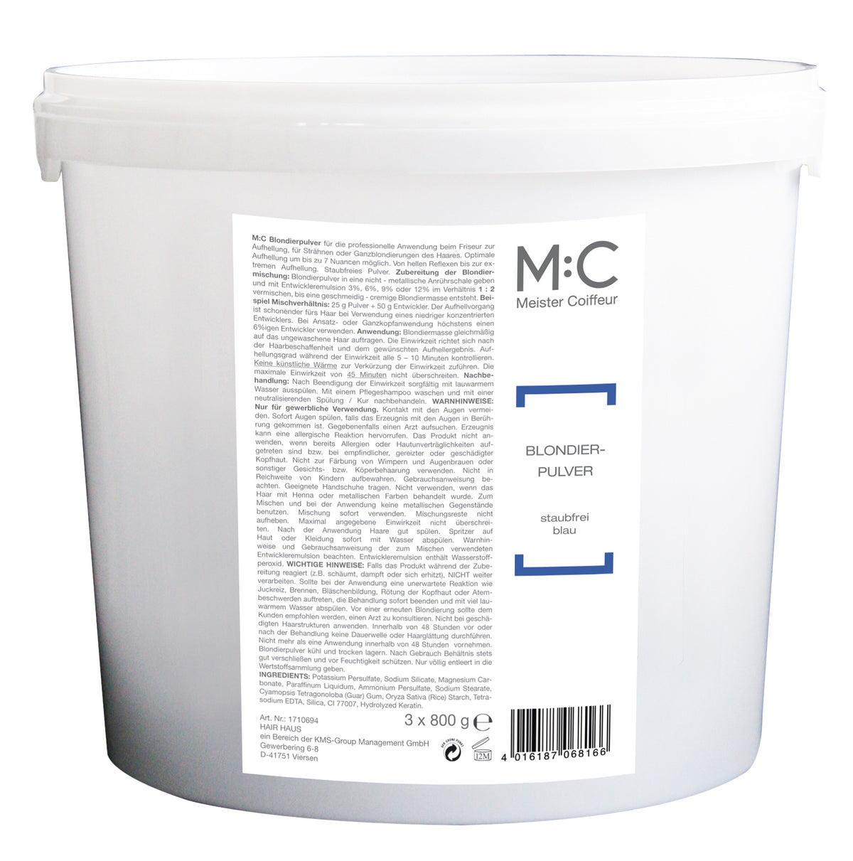 M:C Meister Coiffeur Blondierpulver im Eimer 3 x 800 g – Ansicht 6
