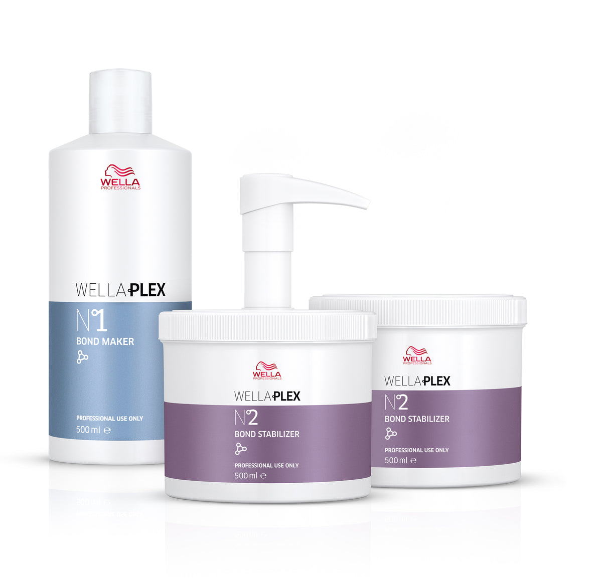 Wella Plex Salonkit – 1x No. 1 500 ml, 2x No. 2 500 ml