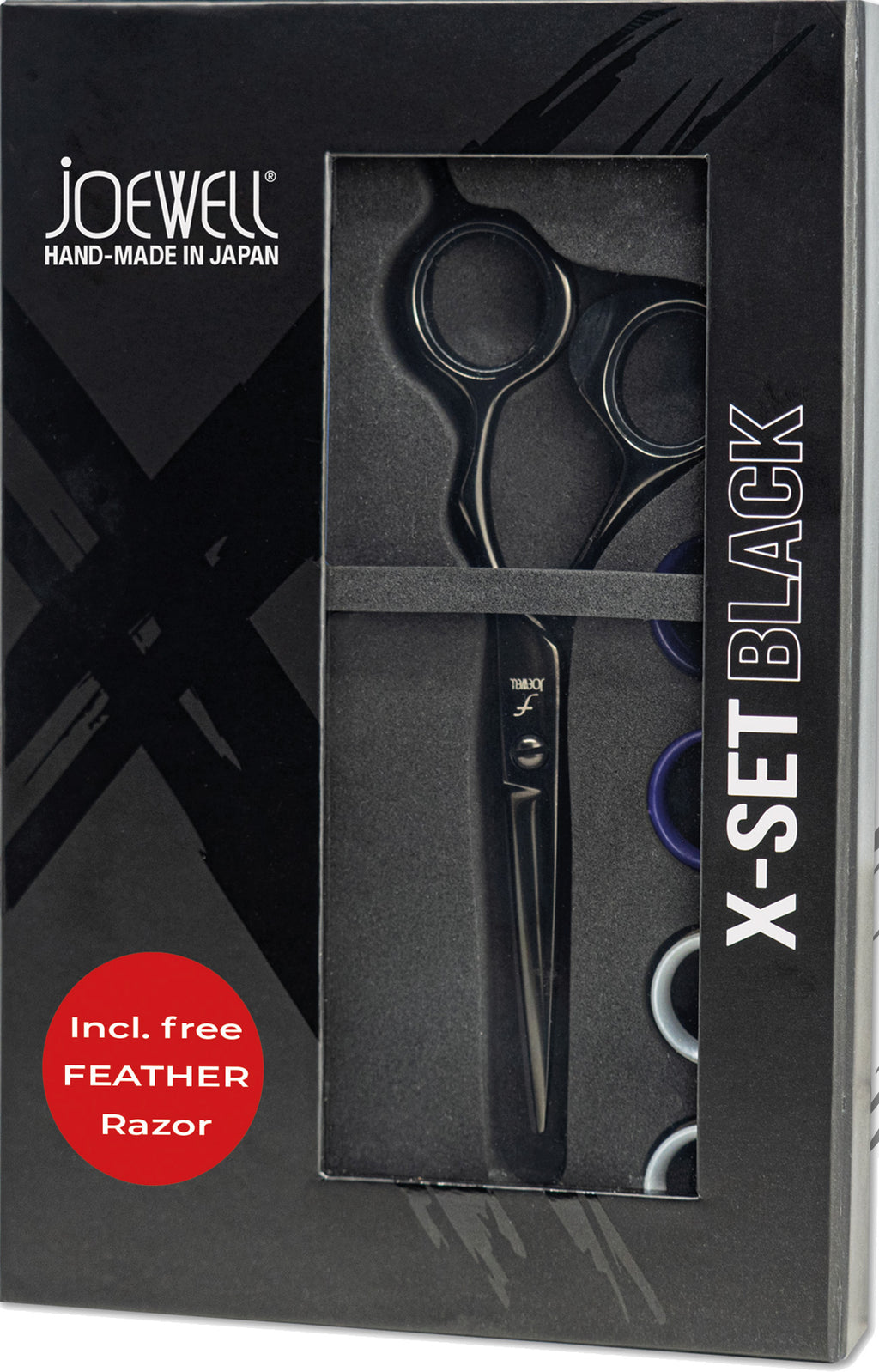 HS Schere Joewell X-Set Black 5.75" inkl. Feather Razor schwarz – Ansicht 2