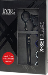 HS Schere Joewell X-Set Black 5.75" inkl. Feather Razor schwarz – Ansicht 2