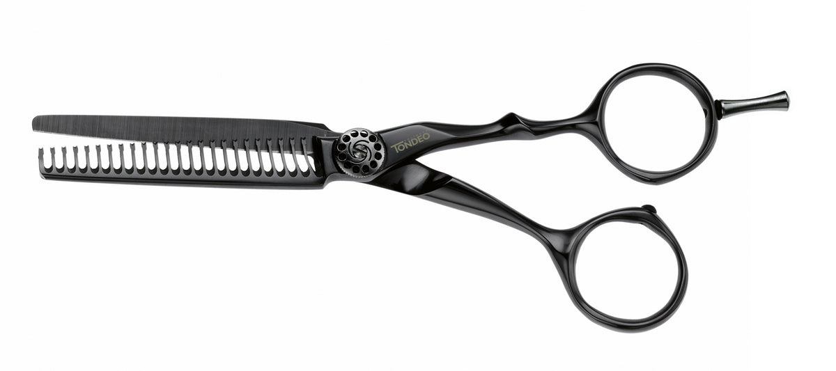 Tondeo Modelierschere MYTHOS BLACK Offset 5.75" Wave (36) CONBLADE