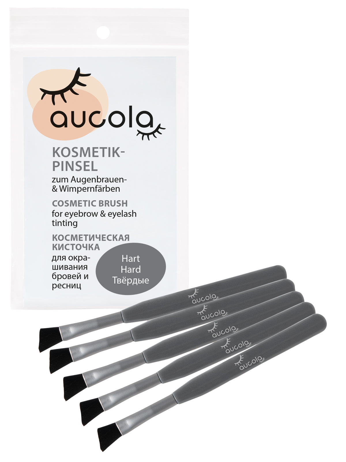 aucola Kosmetikpinsel Hart 5er Set für Augenbrauen- & Wimpernfarbe