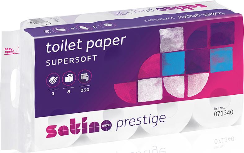 Toilettenpapier Satino Prestige 3-lagig8er Pack 250 Blatt