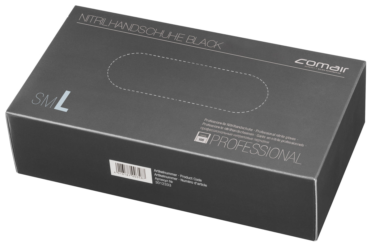 Comair Nitrilhandschuhe L, Puderfrei, 100er Box, Schwarz – Ansicht 2