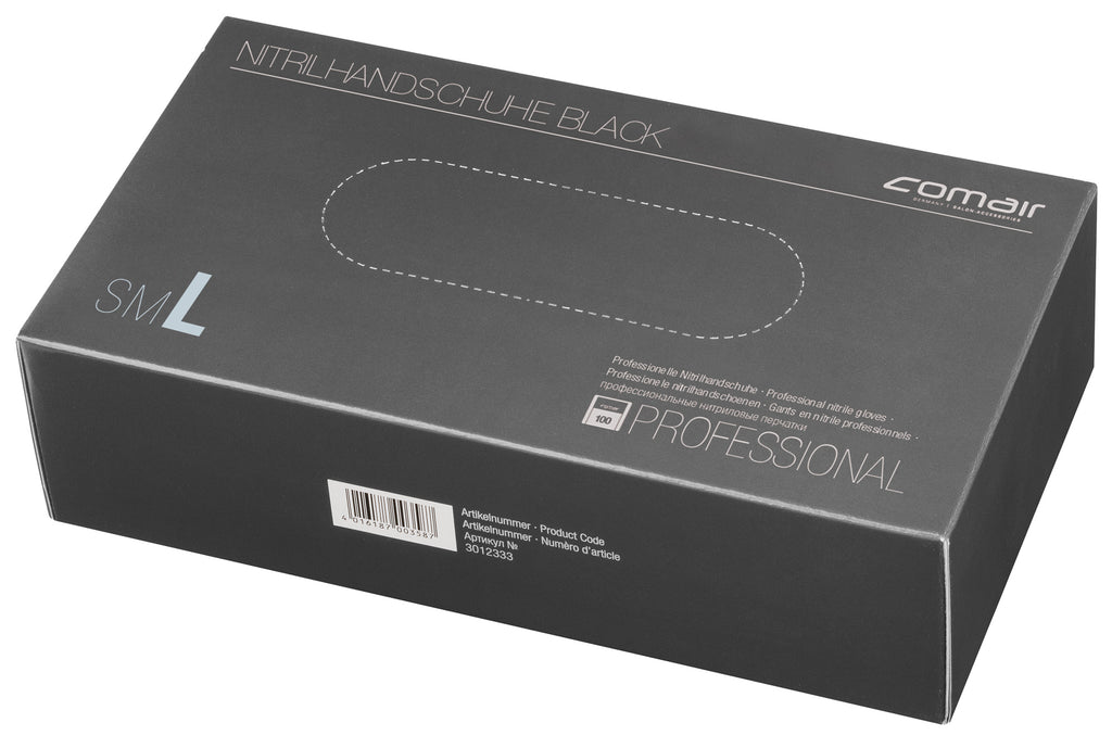 Comair Nitrilhandschuhe L, Puderfrei, 100er Box, Schwarz