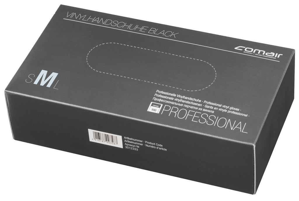 Comair Vinylhandschuhe M, Schwarz, 100er Box