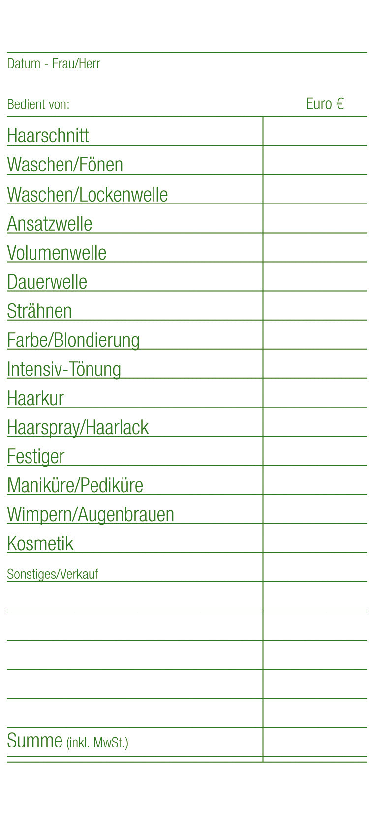 Bedienungsblöcke lose(40 Blatt) – Ansicht 2
