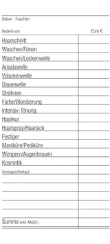 Bedienungsblöcke lose(40 Blatt)