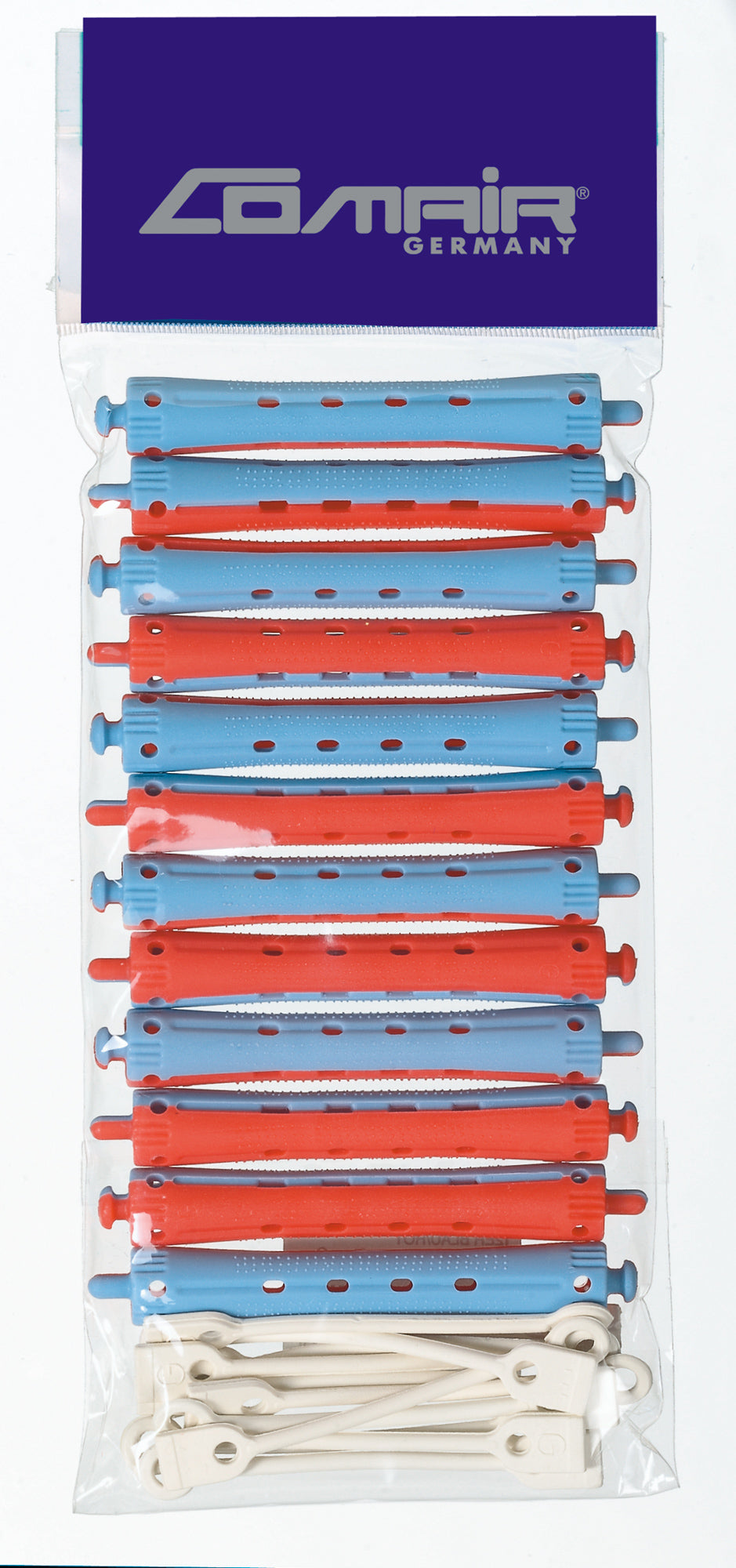 Comair Kaltwellwickler lang blau/rot 12er Beutel, Ø 11 mm, 91 mm Länge – Ansicht 2