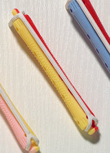Comair Kaltwellwickler, 2-farbig, 12er, 9 mm, lang, Rundgummi gelb/rot, Länge 91 mm