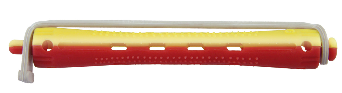 Comair Kaltwellwickler, 2-farbig, 12er, 9 mm, lang, Rundgummi gelb/rot, Länge 91 mm – Ansicht 2