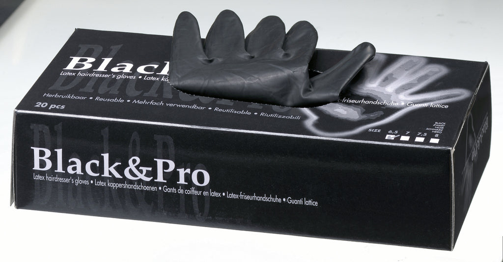 Latexhandschuhe schwarz 6,5 klein 20 Stück Black&Pro – Ansicht 2