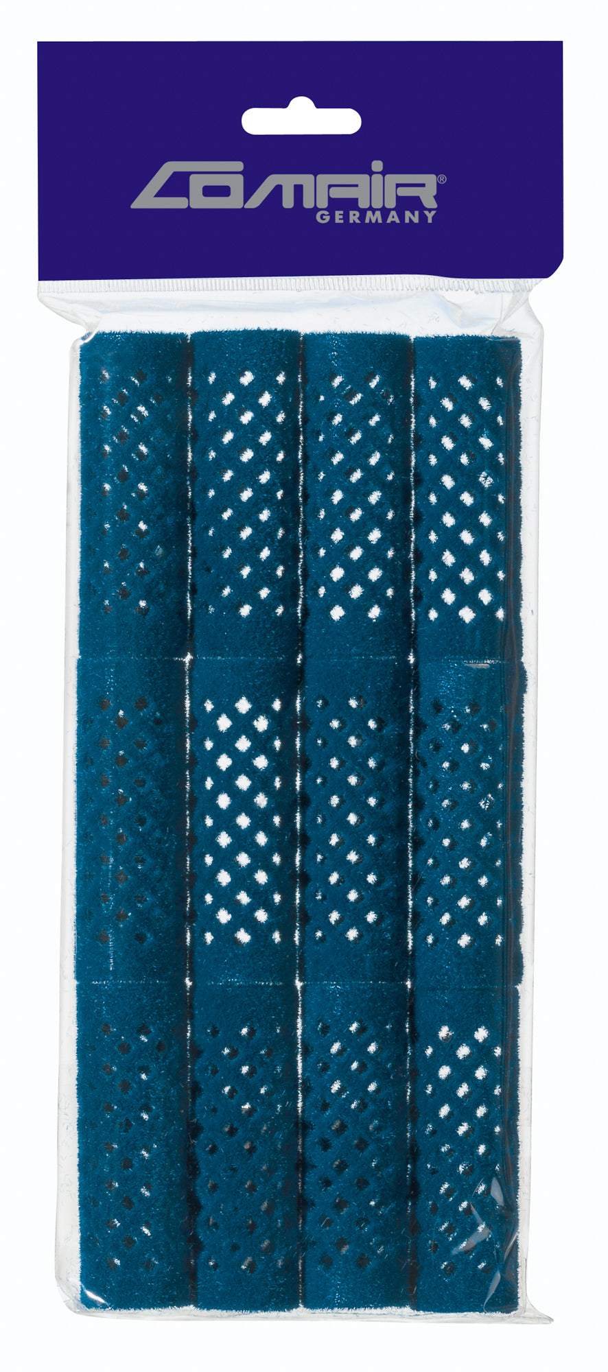 Comair Metallwickler lang 12er 21mm blau beflockt 65mm – Friseuroutlet