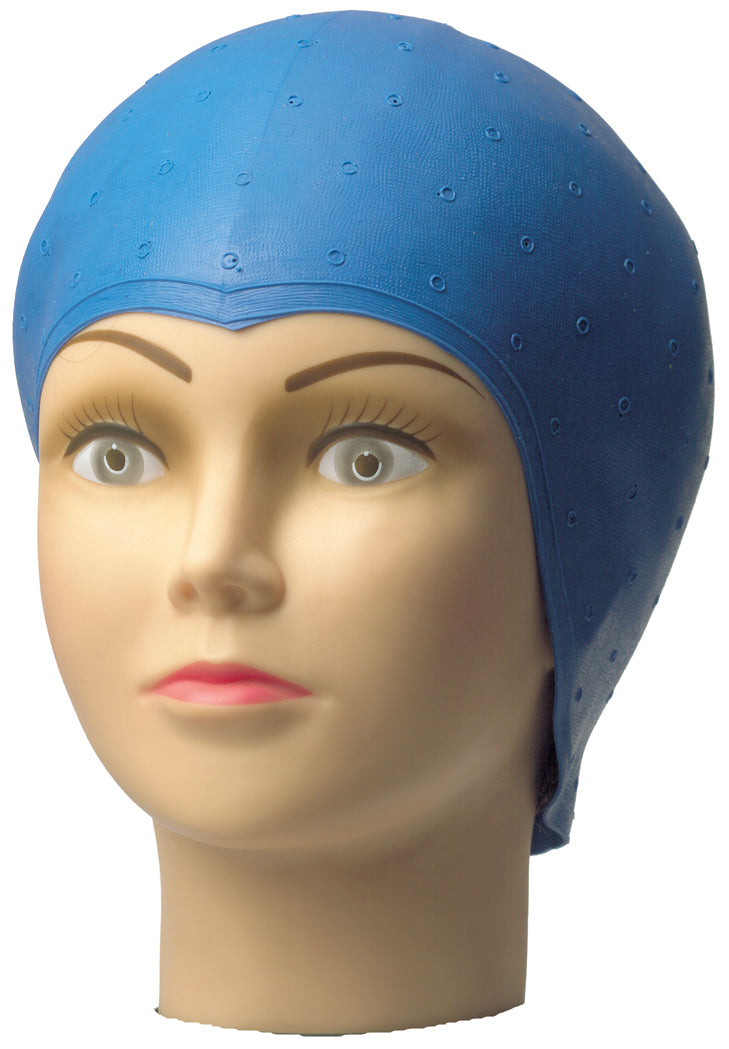 Comair Strähnenhaube, blau, mit Lochstanzung
