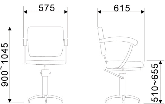 Comair Friseurstuhl London A – Armlehne Buche, Schwarz – Friseuroutlet