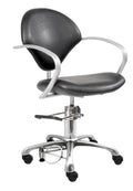 Comair Bedienungsstuhl Paris C Schwarz – mit beweglicher Rückenlehne, Rollen & Stopper – Friseuroutlet