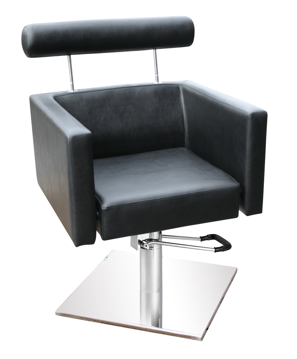 Comair Friseurstuhl Barcelona mit Quadratfuß Schwarz – Friseuroutlet