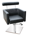 Comair Friseurstuhl Barcelona mit Quadratfuß Schwarz – Friseuroutlet