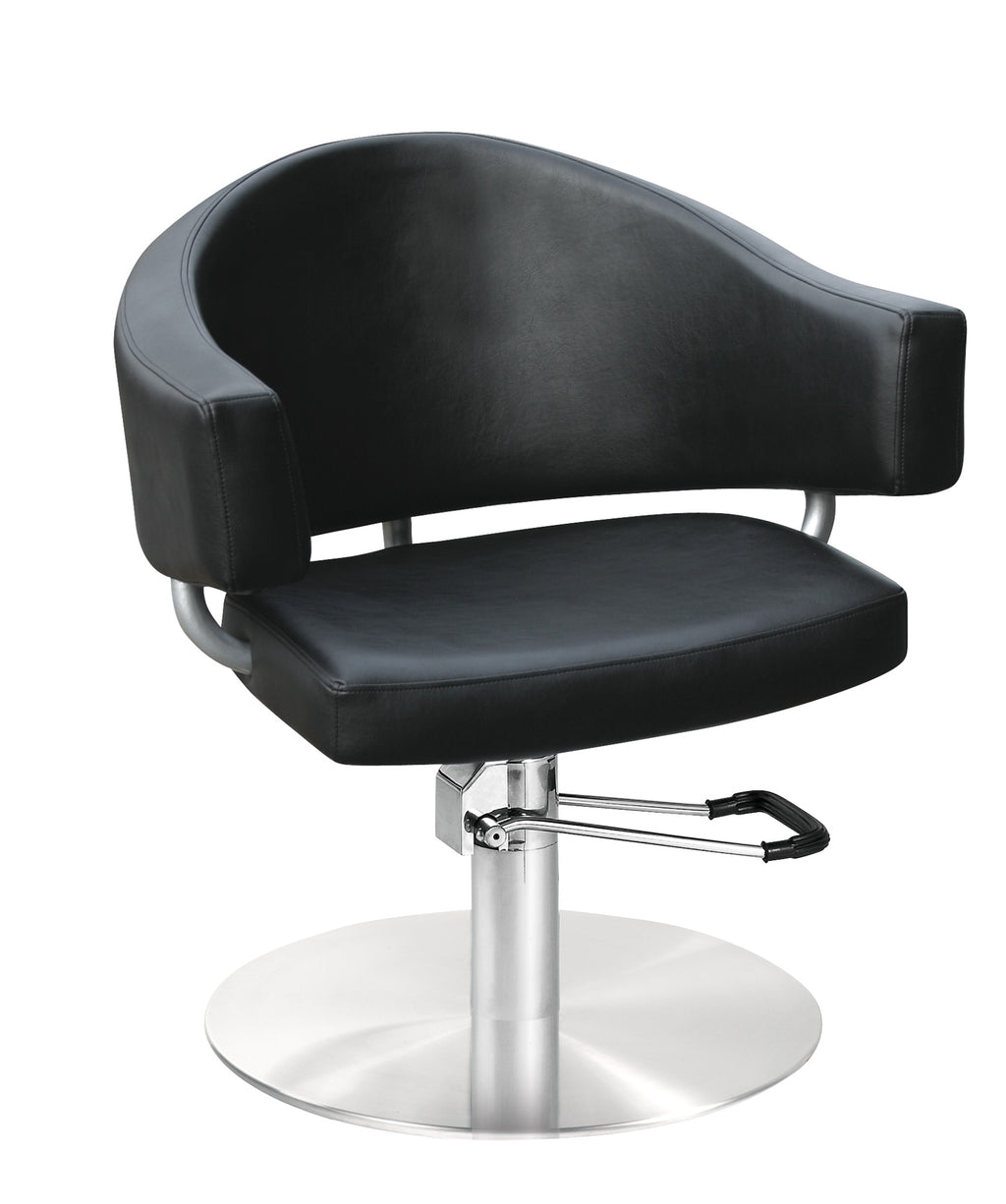 Comair Friseurstuhl Valencia mit Rundfuß Schwarz – Friseuroutlet