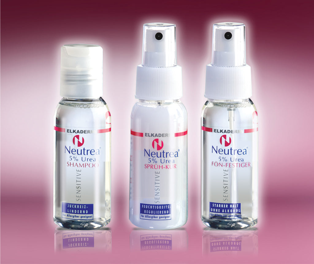 Elkaderm Neutrea Mini Set Urea 50ml Shampoo Fön Festiger & Sprühkur