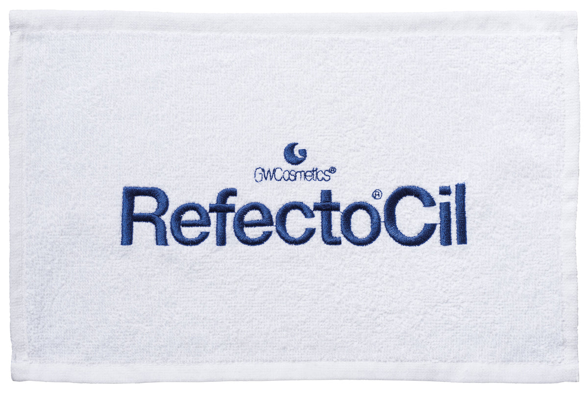 RefectoCil Augentuch 30x15cm weiß, 10er Btl. bestickt 360gr/m2, 100% Baumwolle