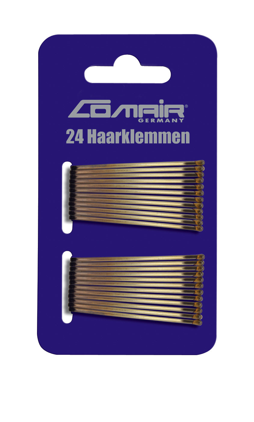 Comair Haarklemmen Klassik, 24er Karte, 48 mm, Braun