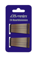 Comair Haarklemmen Klassik, 24er Karte, 48 mm, Braun