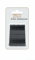 Comair Haarklemmen Pretty Fashion, 24 Stück, 59 mm, Schwarz, Gewellt