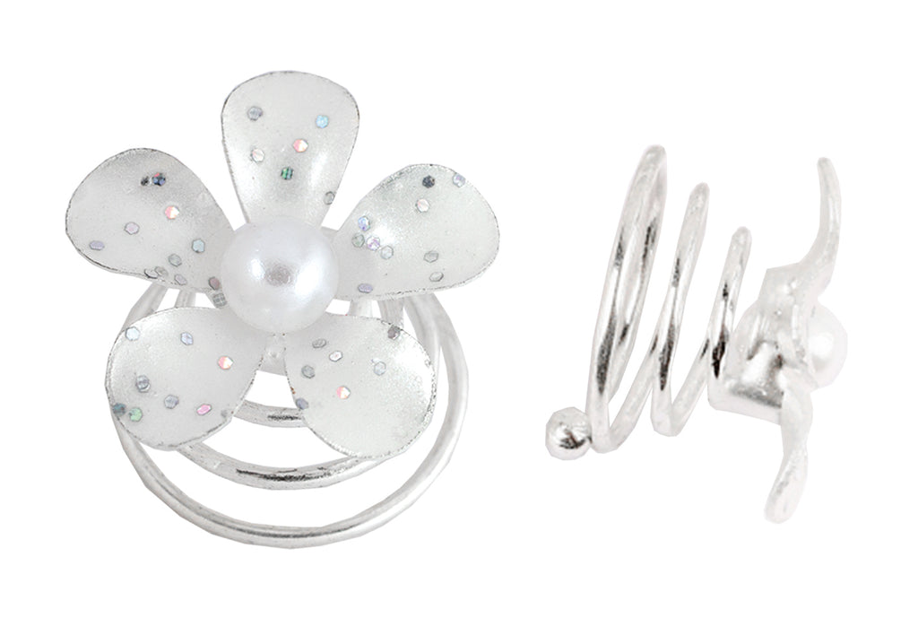 Haarspirale Blume/Glitter/Perle