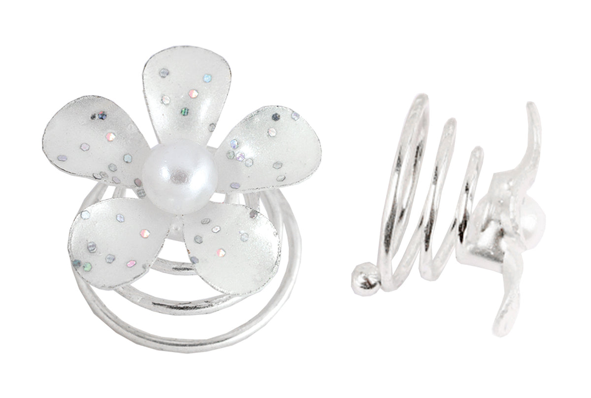 Haarspirale Blume/Glitter/Perle
