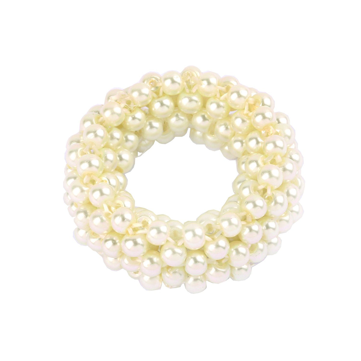 A&A Perlen Zopfring 4cm creme 2,5cm hoch