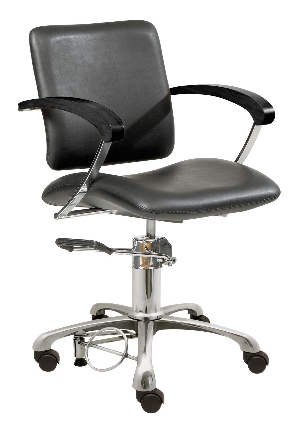 Comair Friseurstuhl London C mit Rollen und Stopper, Schwarz – Friseuroutlet