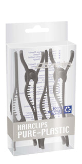 Comair Pure Plastic Haarclips Schwarz 4er Pack