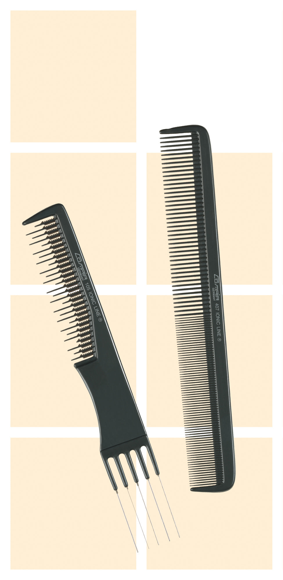 Comair Ionic Profi Line Toupier-Gabelkamm 105, 19,5 cm