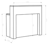 Comair Rezeption Swiss – Empfangstheke aus schwarzem, laminiertem Holz (107,5 × 120 × 52 cm)