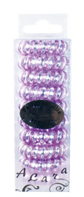 A&A Haargummi Spirale-Form Lila, Pastell-Metallic, 10er Set – Friseuroutlet