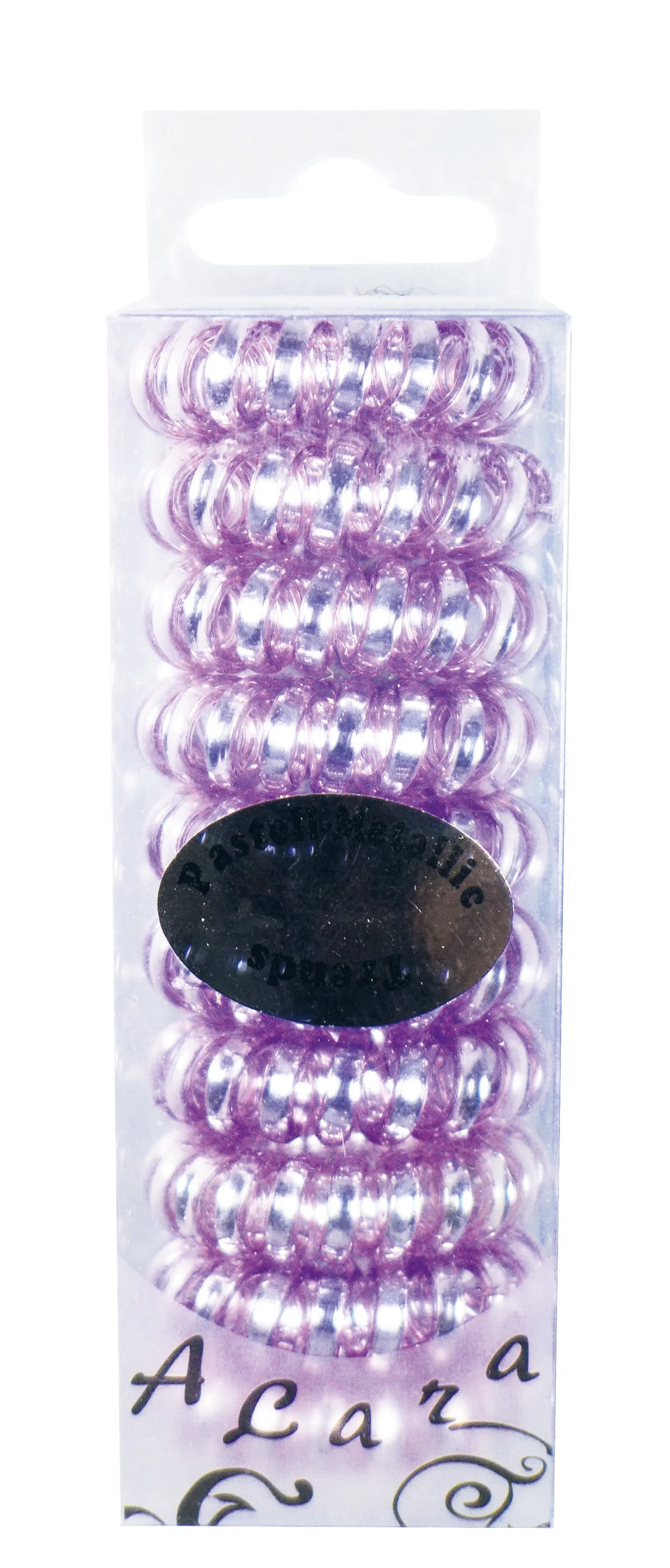 A&A Haargummi Spirale-Form Lila, Pastell-Metallic, 10er Set – Friseuroutlet