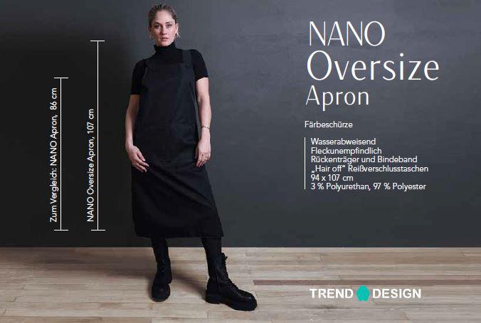 Trend-Design Färbeschürze Nano Oversize schwarz,94x107cm, Hair off Reißverschlusstasche
