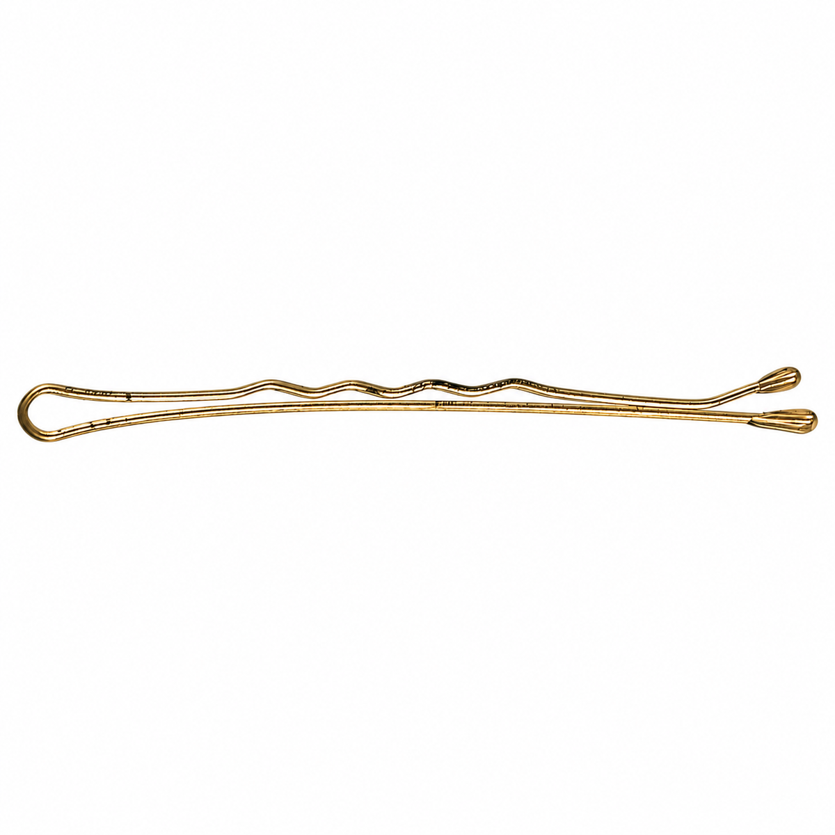 Comair Haarklemmen Gold, 5 cm – Detailansicht einer Klemme aus der Packung mit 24 Stück