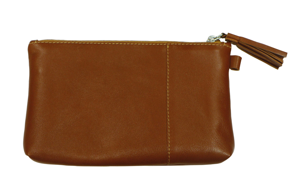 Kosmetiktasche leder, Farbe: cognac